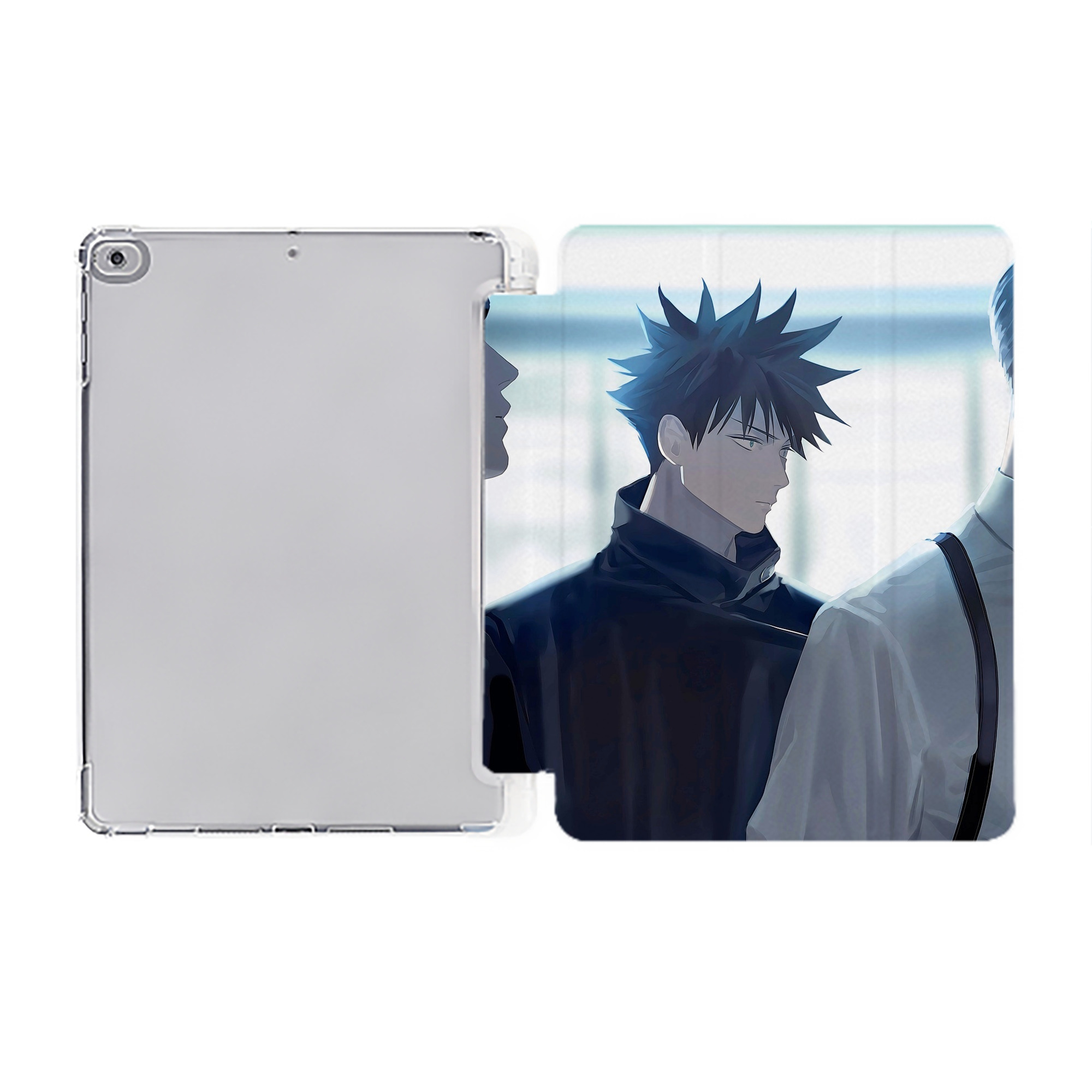 （画像用） 呪術廻戦 Jujutsu Kaisen IPad ケース ペン収納付き 三つ折りスタンド PUレザー×シリコン 対応機種9.5/10.5/10.9インチ